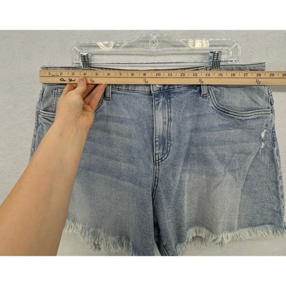 Kut from the‎ Kloth Jane Long Denim Shorts Women 16 High Rise Frayed Distressed